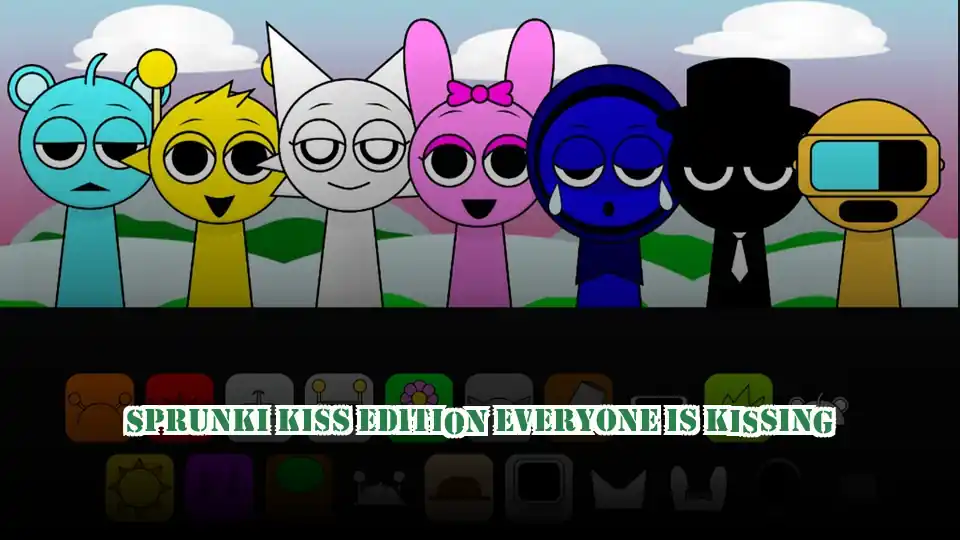 Sprunki Kiss Edition Everyone is Kissing Logo