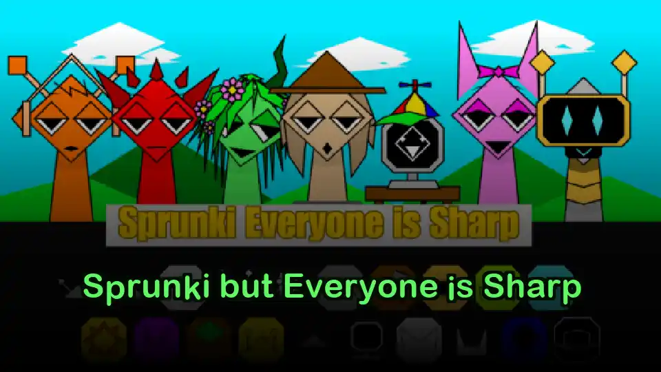 Sprunki but Everyone is Sharp Logo